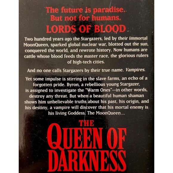 1998 Queen Of Darkness SIGNED 1st Edition Vampire Apocalyptic Fantasy Vtg PB F7 - Picture 4 of 4